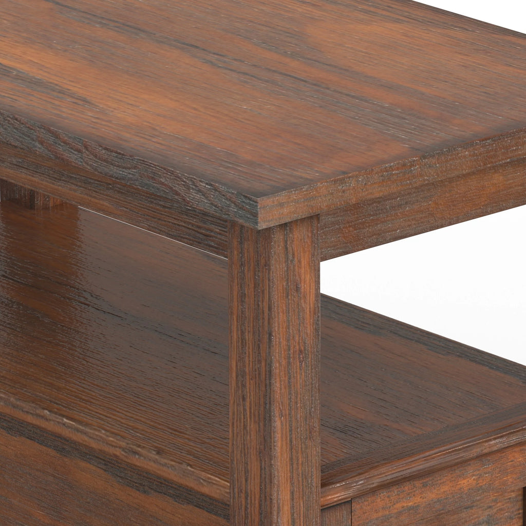 WYNDENHALL Norfolk SOLID WOOD 14 inch Wide Rectangle Transitional Narrow Side Table - 14 Inches wide