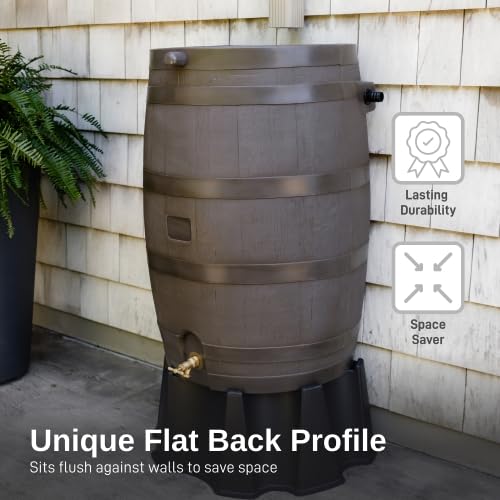 RTS Home Accents 50-Gallon Rain Barrel with Brass Spigot