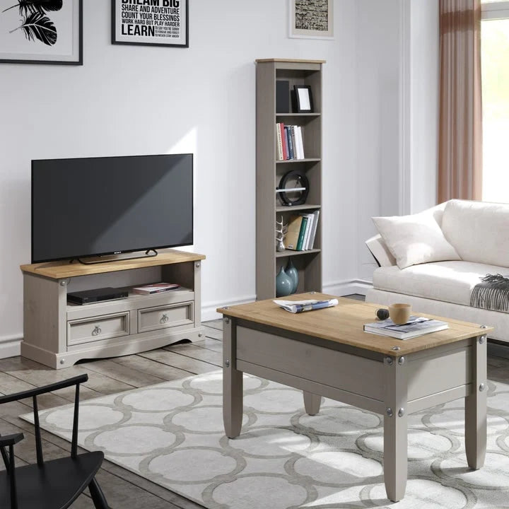 Wood Bookcase Tall Narrow Corona Collection | Furniture Dash