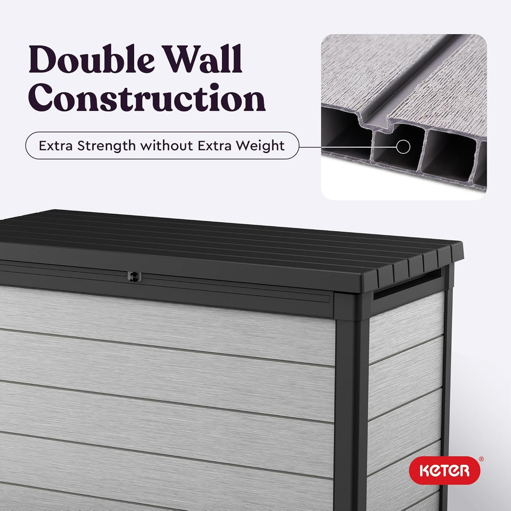 KETER Denali 200 Gallon Resin Deck Box for Outdoor Storage