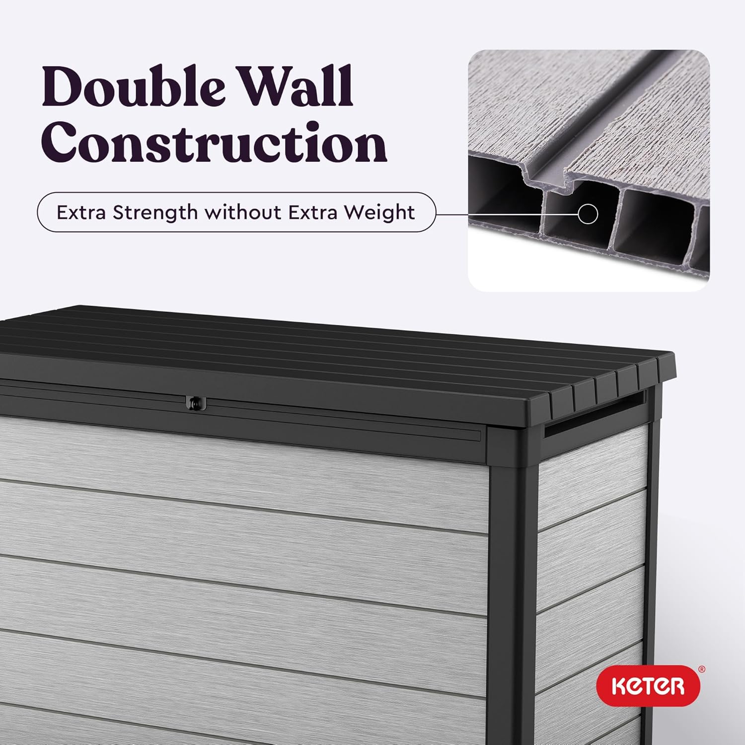 KETER Denali 200 Gallon Resin Deck Box for Outdoor Storage