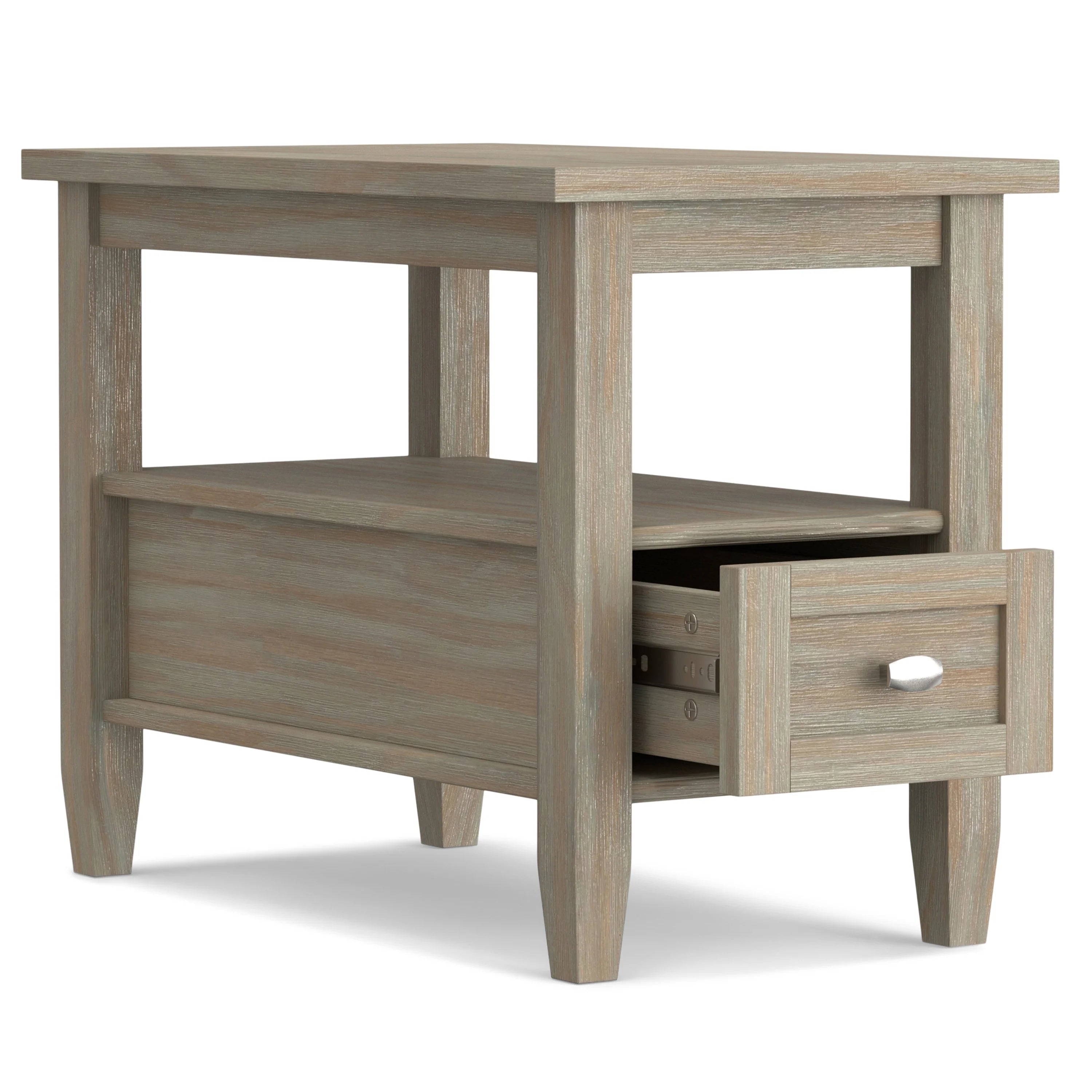WYNDENHALL Norfolk SOLID WOOD 14 inch Wide Rectangle Transitional Narrow Side Table - 14 Inches wide