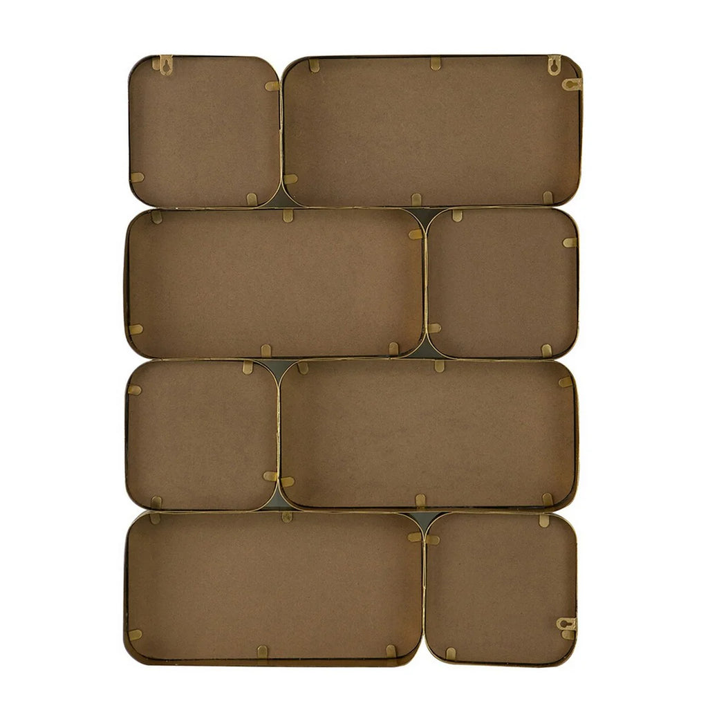 32 Inch Luxury Wall Decor Mirror, 8 Gold Finished Curved Metal Frames