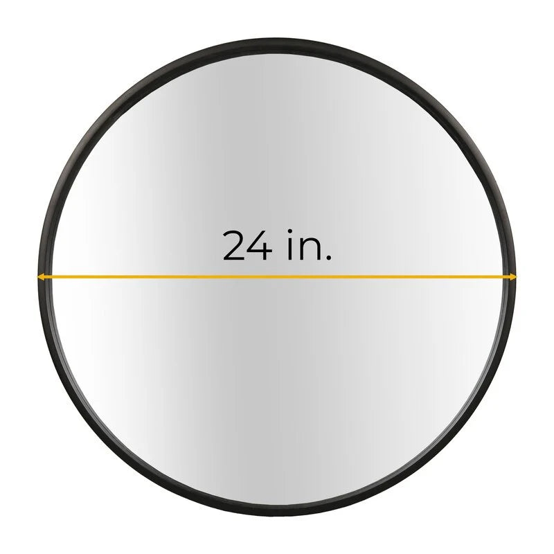 Classic Wooden Frame Farmhouse Round Wall Mirror