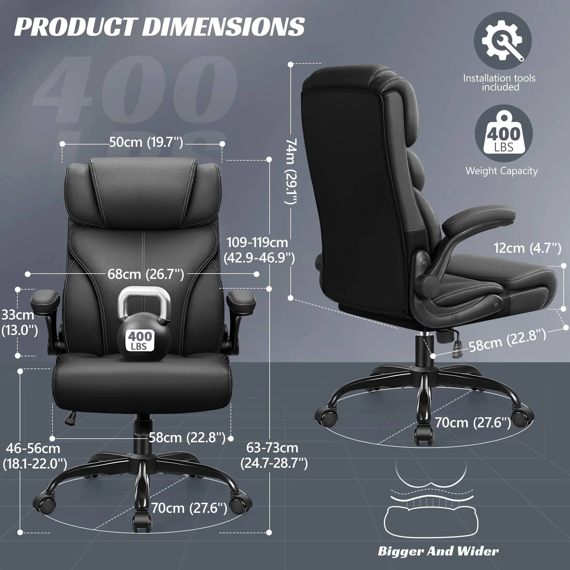 HEROSET Ergonomic Big and Tall Executive Office Chair