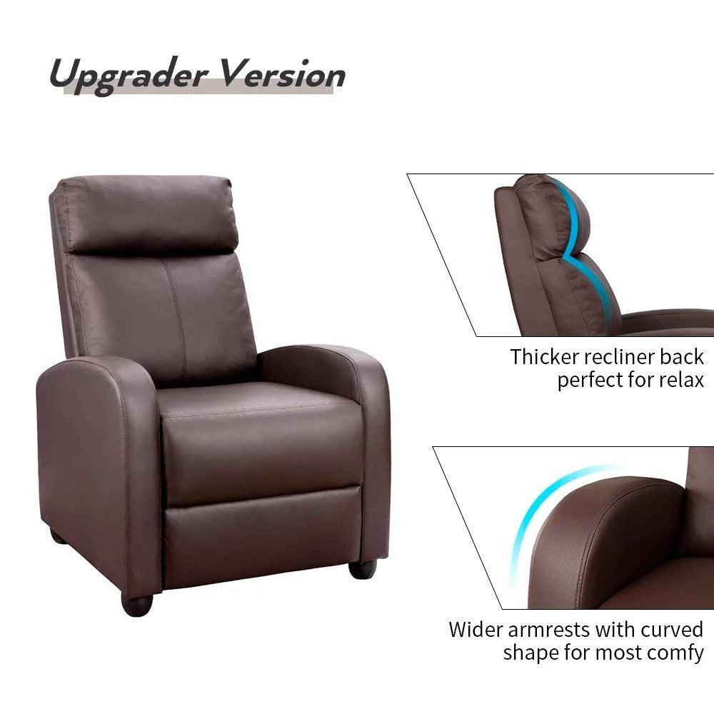Homall Massage Recliner PU Faux Leather Home Theater Recliner with Padded Seat