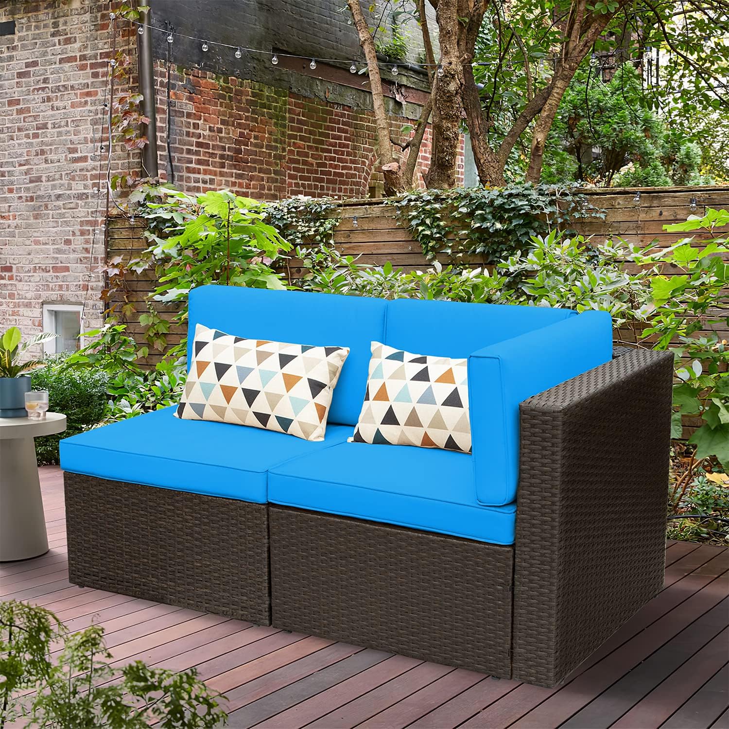 DEVOKO 5 Pieces All-Weather Patio Furniture Set with Cushions