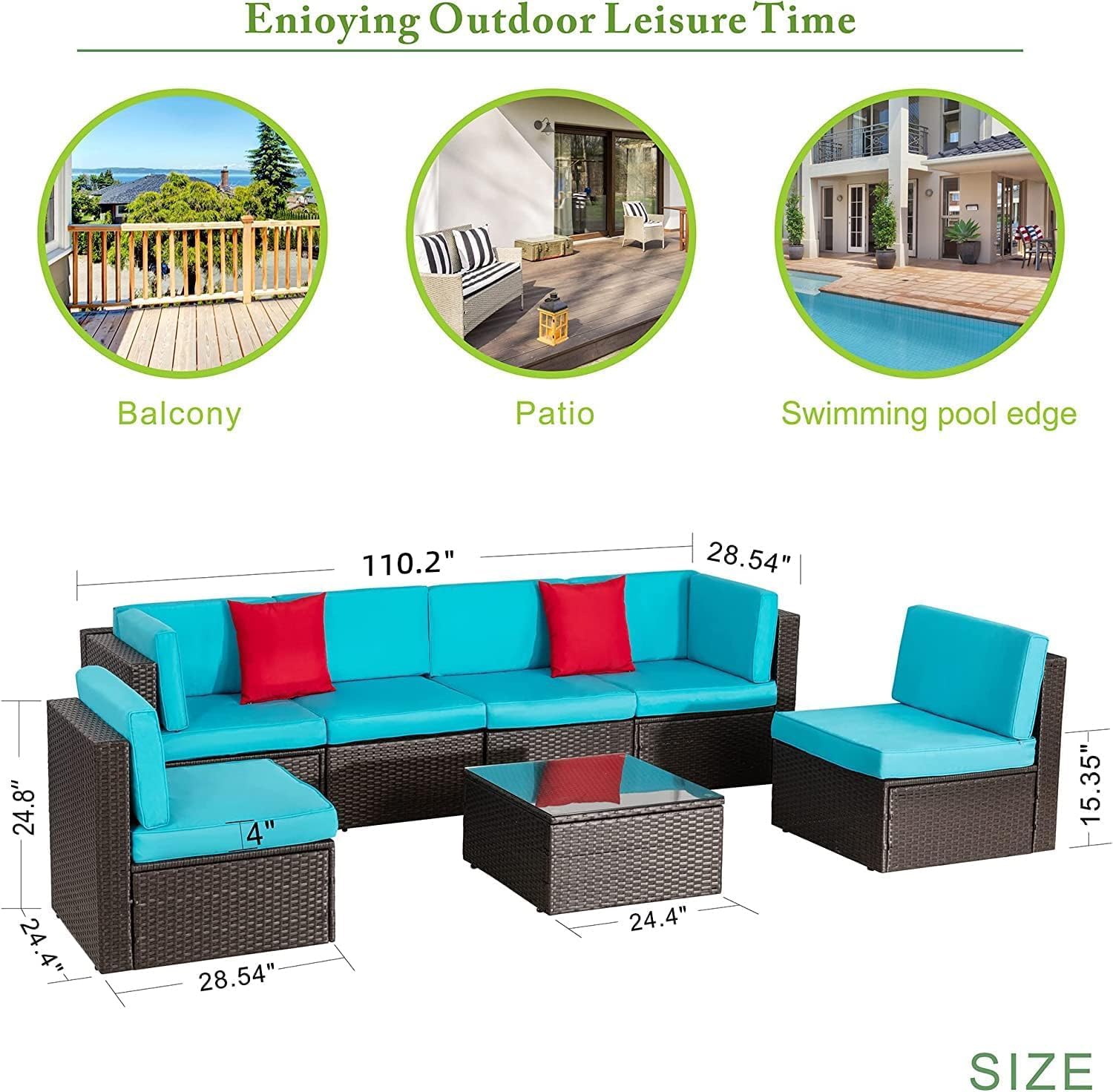 VONGRASIG 5 Piece All-Weather Patio Furniture Set with Ottoman