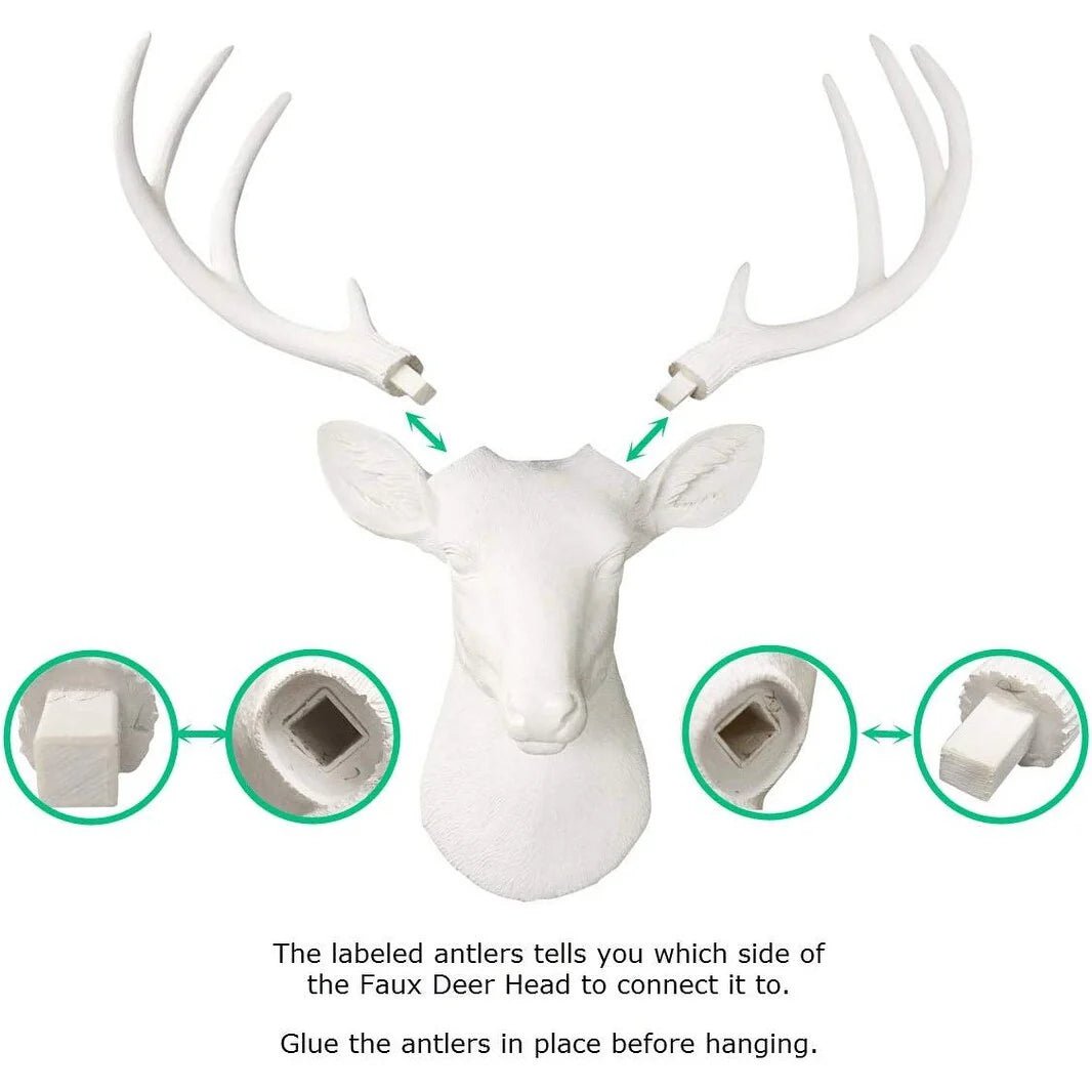 Wall Charmers White Deer Head