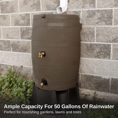 RTS Home Accents 50-Gallon Rain Barrel with Brass Spigot
