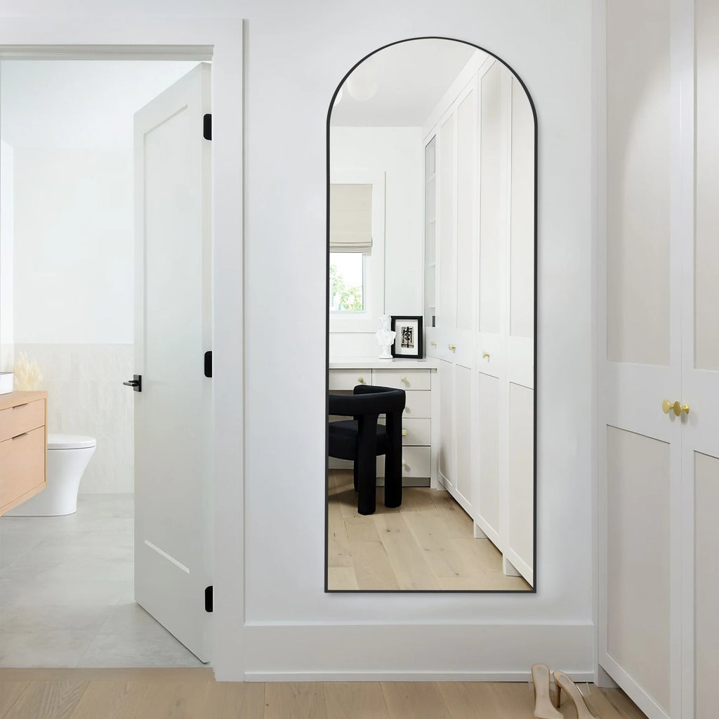 64x21 Full Length Floor Mirror with Stand Aluminum Alloy Frame,Wall-Mounted Mirror