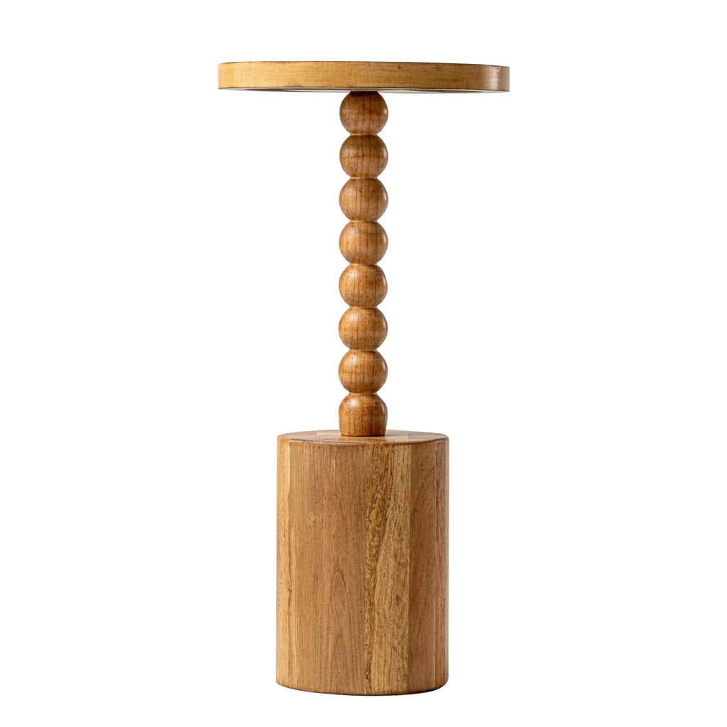 COZAYH Wood Pedestal End table, Modern Drink Table with Base, Round Martini Table for Small Space Living Room, Bedroom