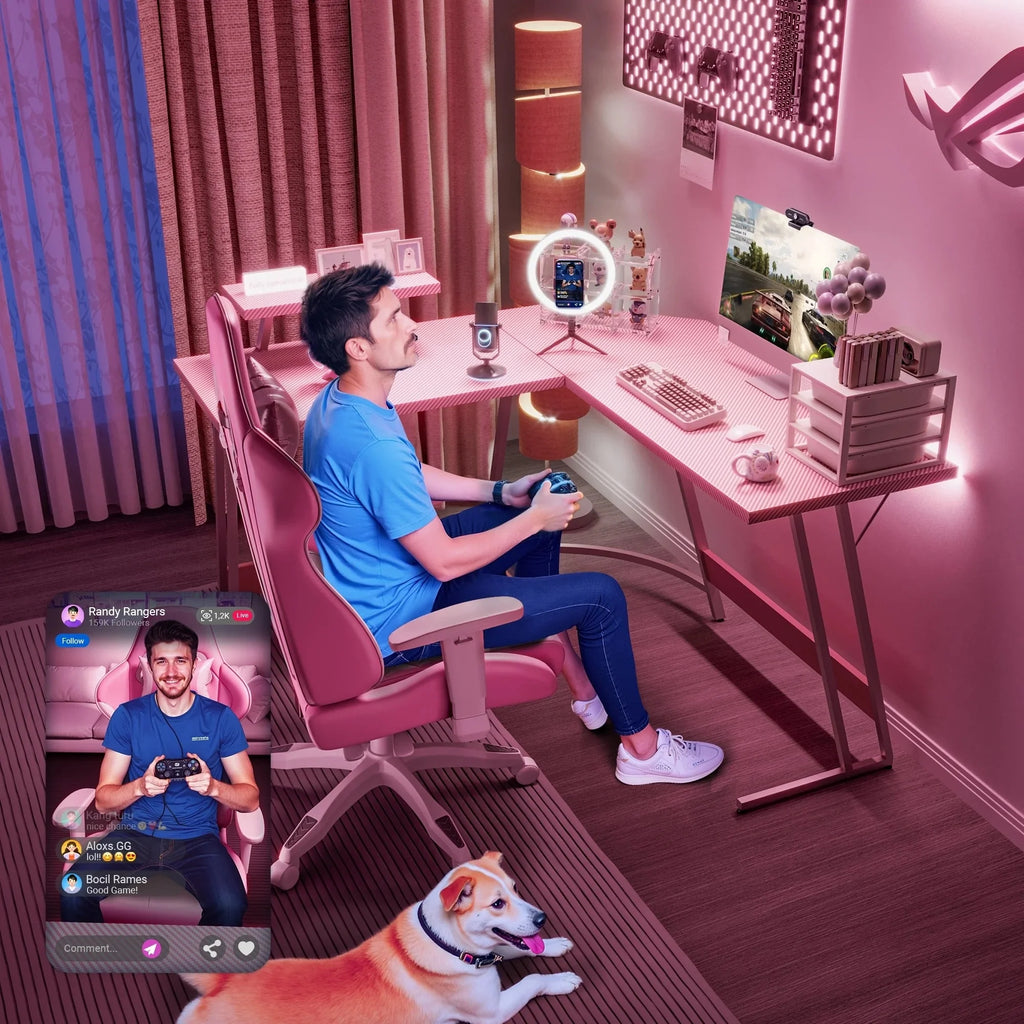 Homall L-Shaped Gaming Desk Computer Corner Desk Office Writing Desk