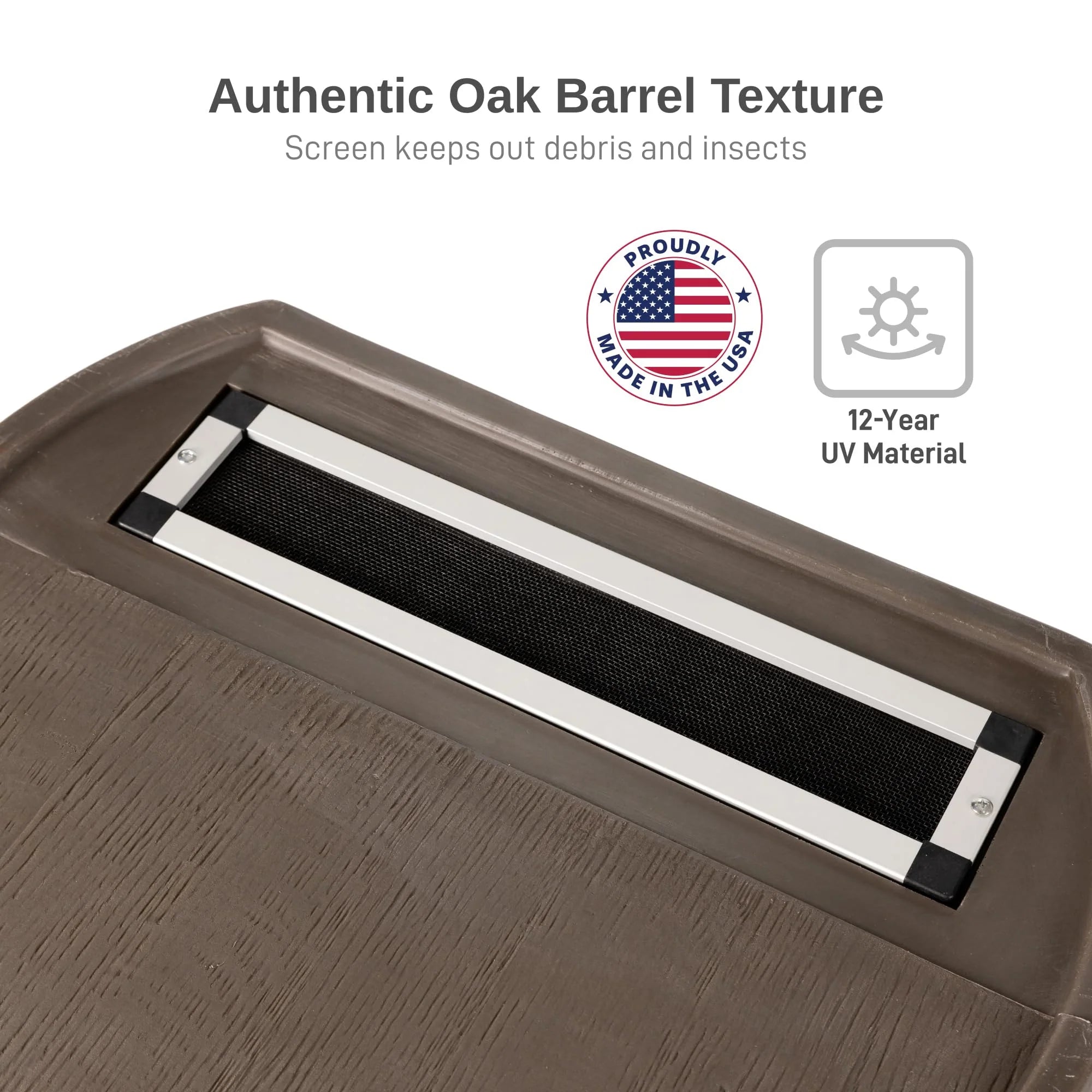 RTS HOME ACCENTS 50-Gallon Rain Barrel with Brass Spigot - Walnut