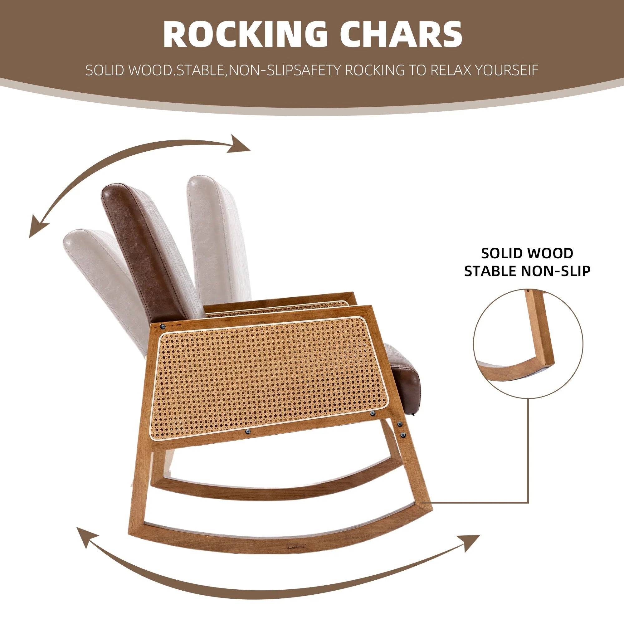 Living room Comfortable rocking chair living room chair Armchair Upholstered Tall Back Accent Glider Rocker