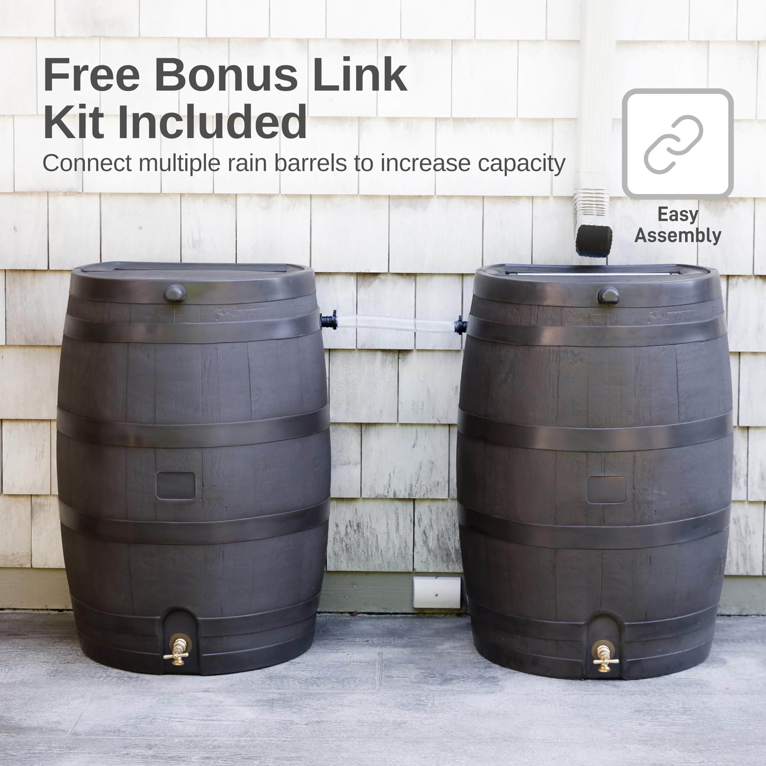 RTS Home Accents 50-Gallon Rain Barrel with Brass Spigot