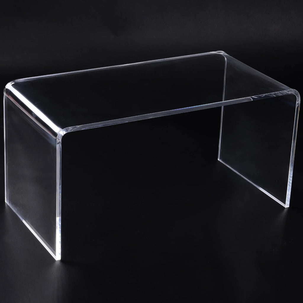HomCom 32 Long Rectangle All Acrylic 20mm Thick Waterfall Coffee Table, Clear