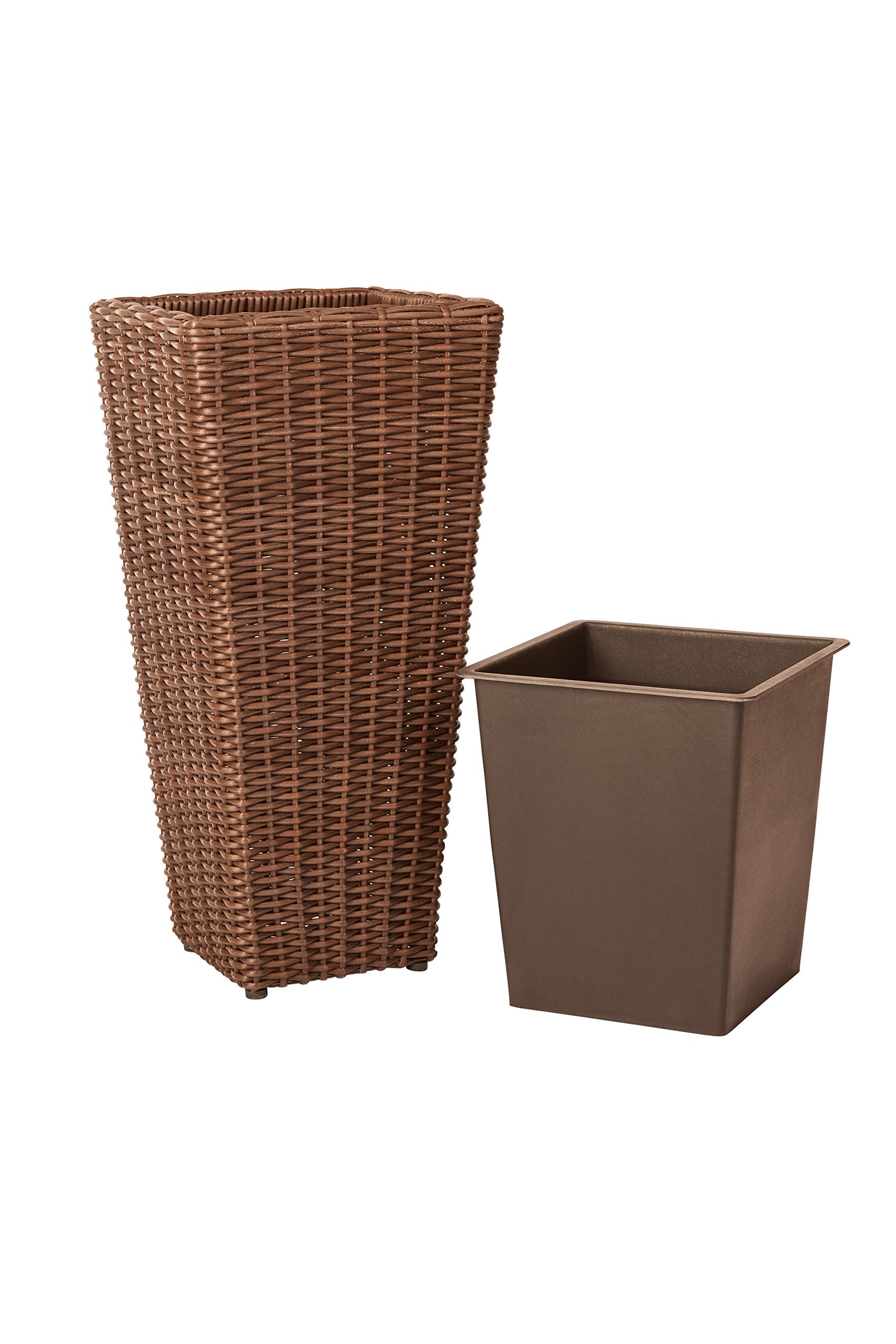 Patio Sense Alto Wicker All-Weather Planter Set with Liners
