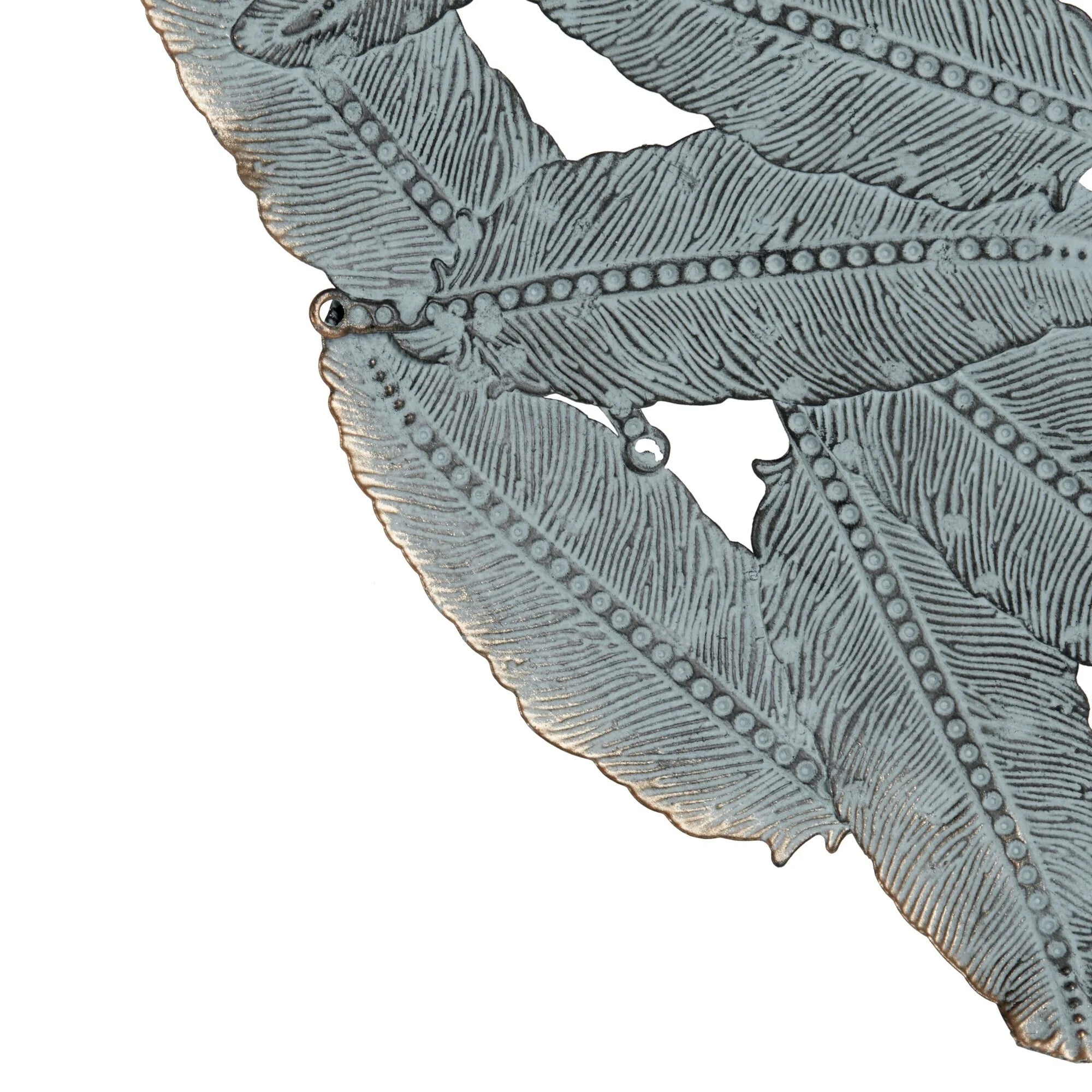 Madison Park Rosalie Textured Feather 3-piece Metal Disc Wall Decor Set