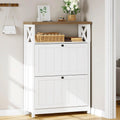 Moasis Shoe Storage Cabinet Organizer with 2 Compartments for Entryway Hallway