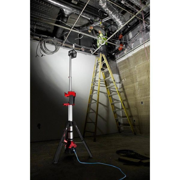 18V Lithium-Ion Cordless Rocket Dual Power Tower Lights with (2) 6.0Ah High Output Batteries