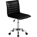 BOSSIN Adjustable Home Office Chair, Mid-Back Armless Ribbed Swivel Task Chair,Vanity Chair for Small Space, Livingroom Make-up
