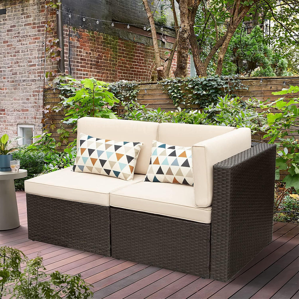 DEVOKO 5 Pieces All-Weather Patio Furniture Set with Cushions