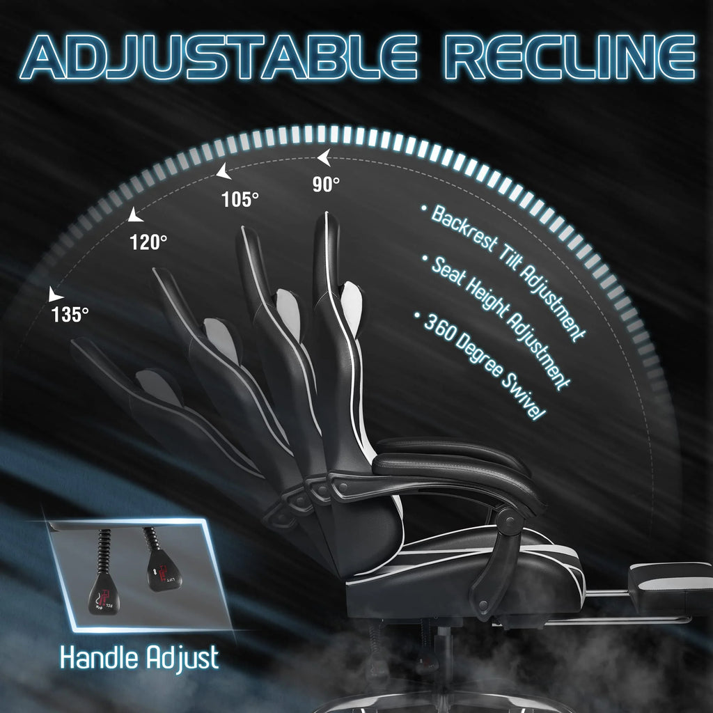 HOMALL Gaming Chair with Footrest and Massage Support