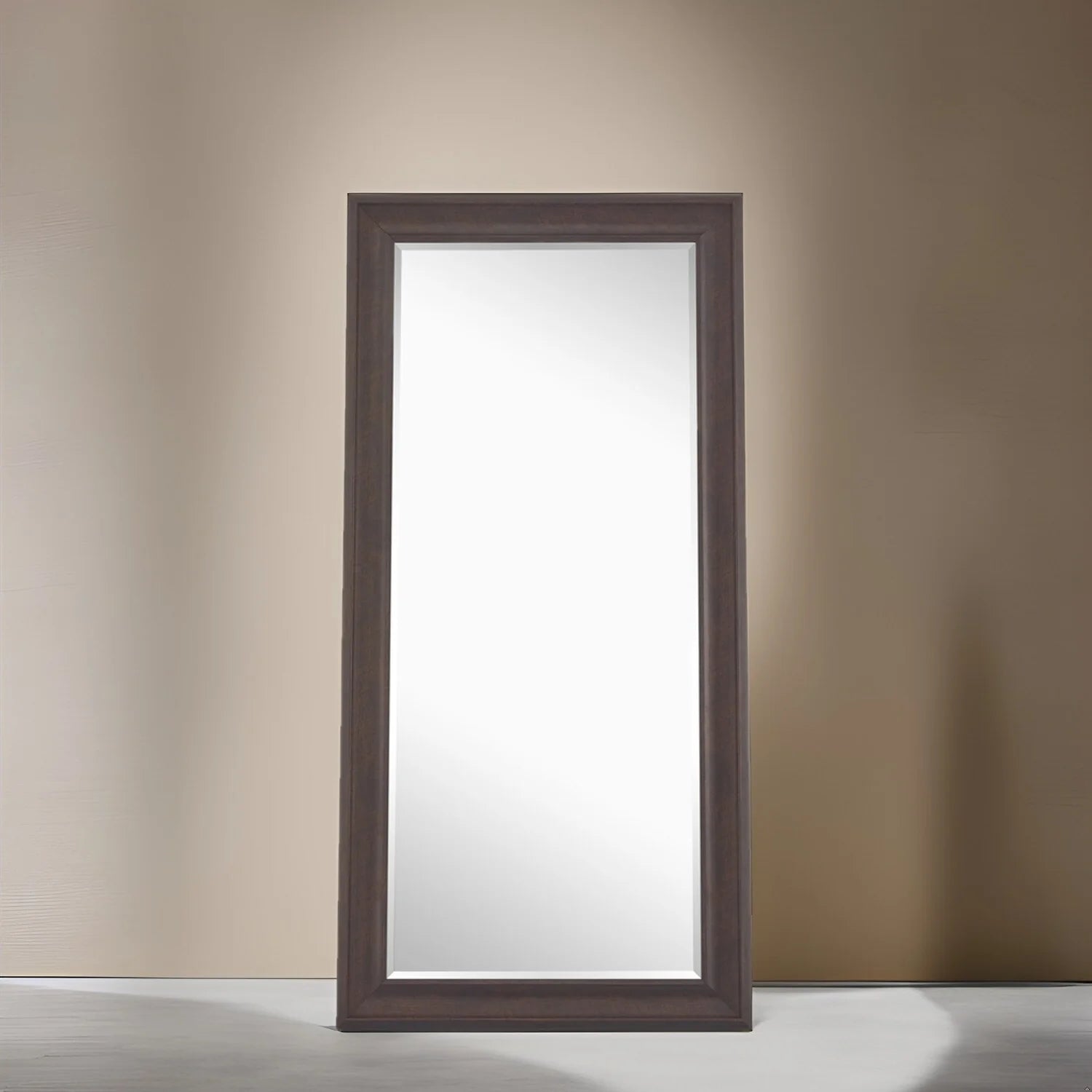 Tall Mirror Full Body Oversized Mirror Smooth Faux Wood Frame Rectangle Wall Mounted Hanging Mirror