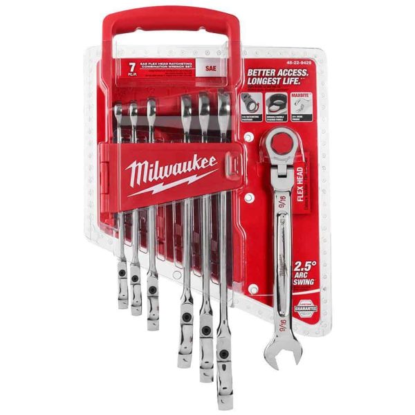 144-Position Flex-Head Ratcheting Combination Wrench Set SAE and METRIC (14-Piece)