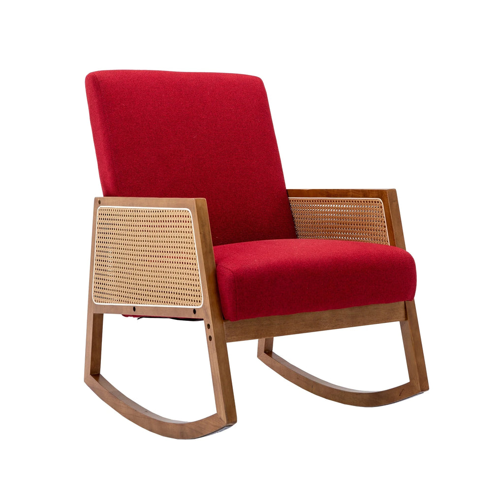 Living room Comfortable rocking chair living room chair Armchair Upholstered Tall Back Accent Glider Rocker