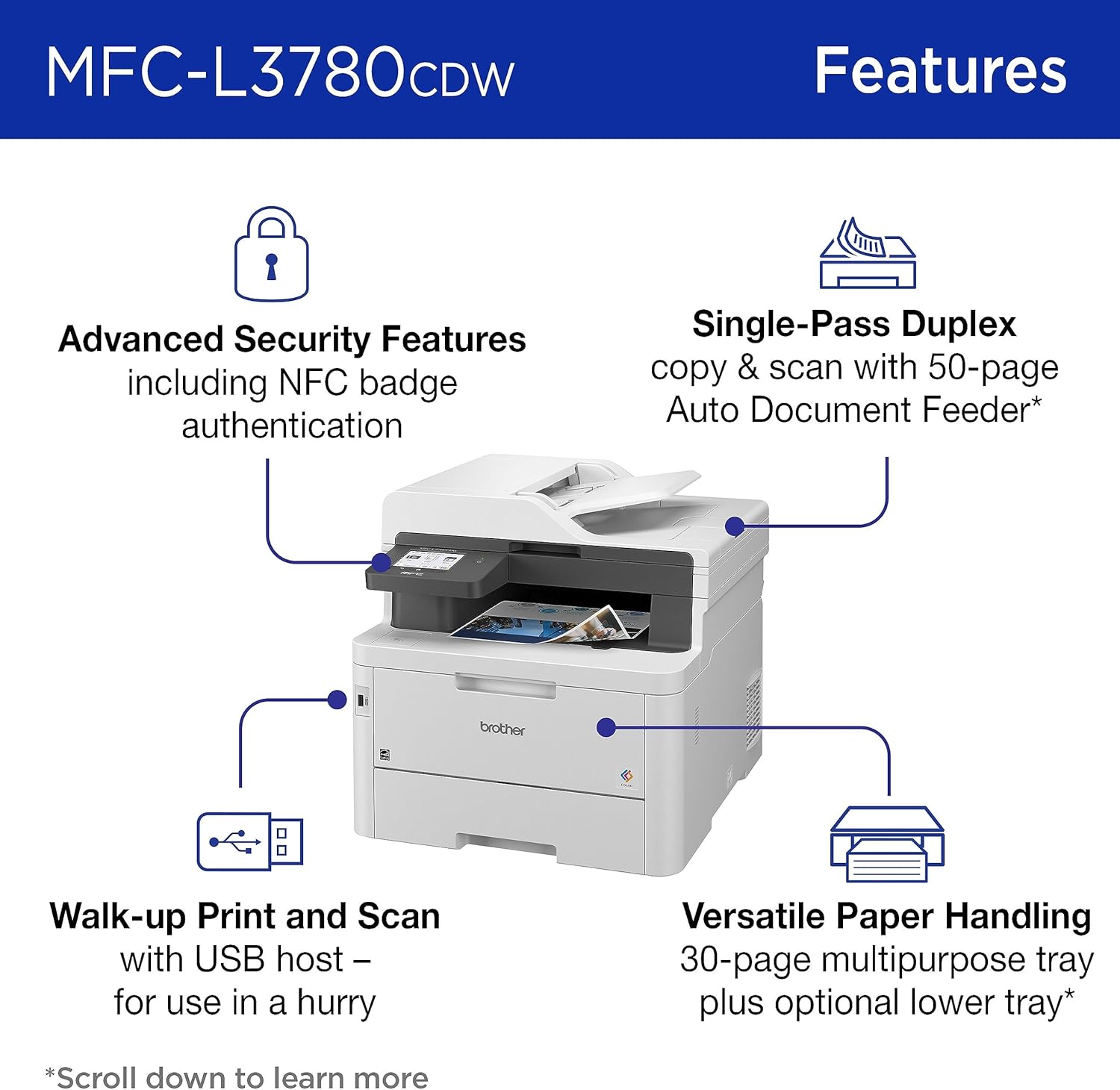 BROTHER MFC-L3780CDW Wireless Color All-In-One Printer
