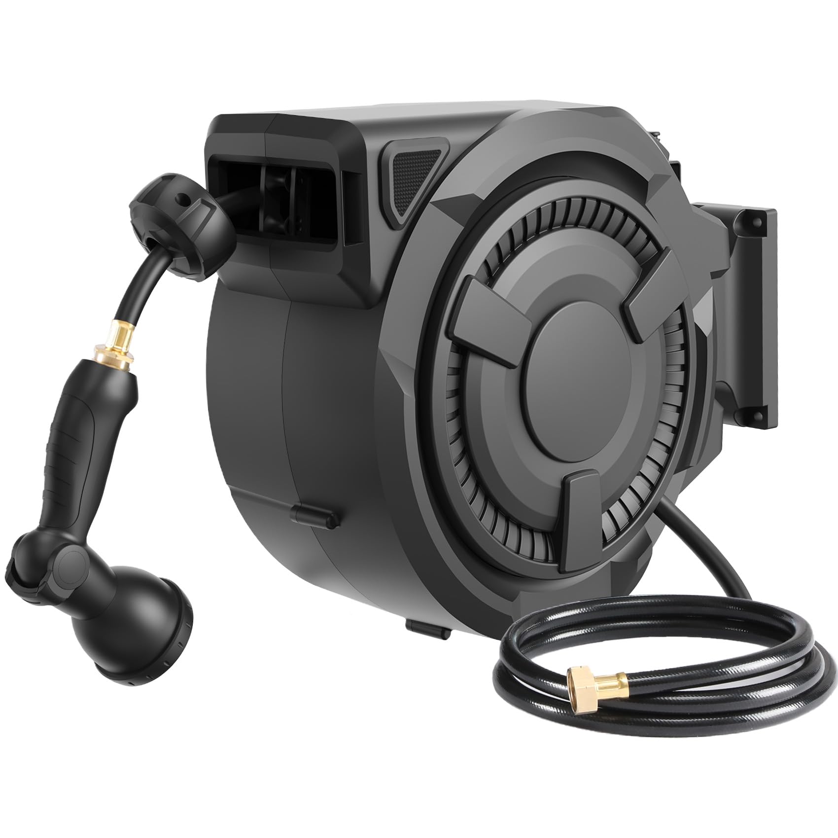 Hose Reel 1/2 in x 100 ft, 180�� Swivel Wall-Mounted Garden Hose Reel