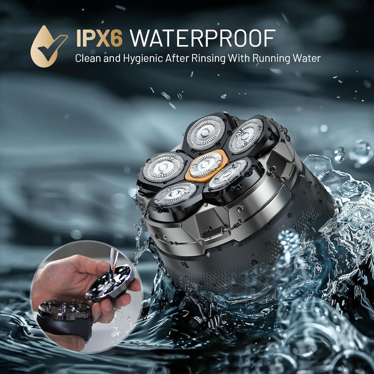 Wyklaus Waterproof Hypoallergenic Head & Face Shaver