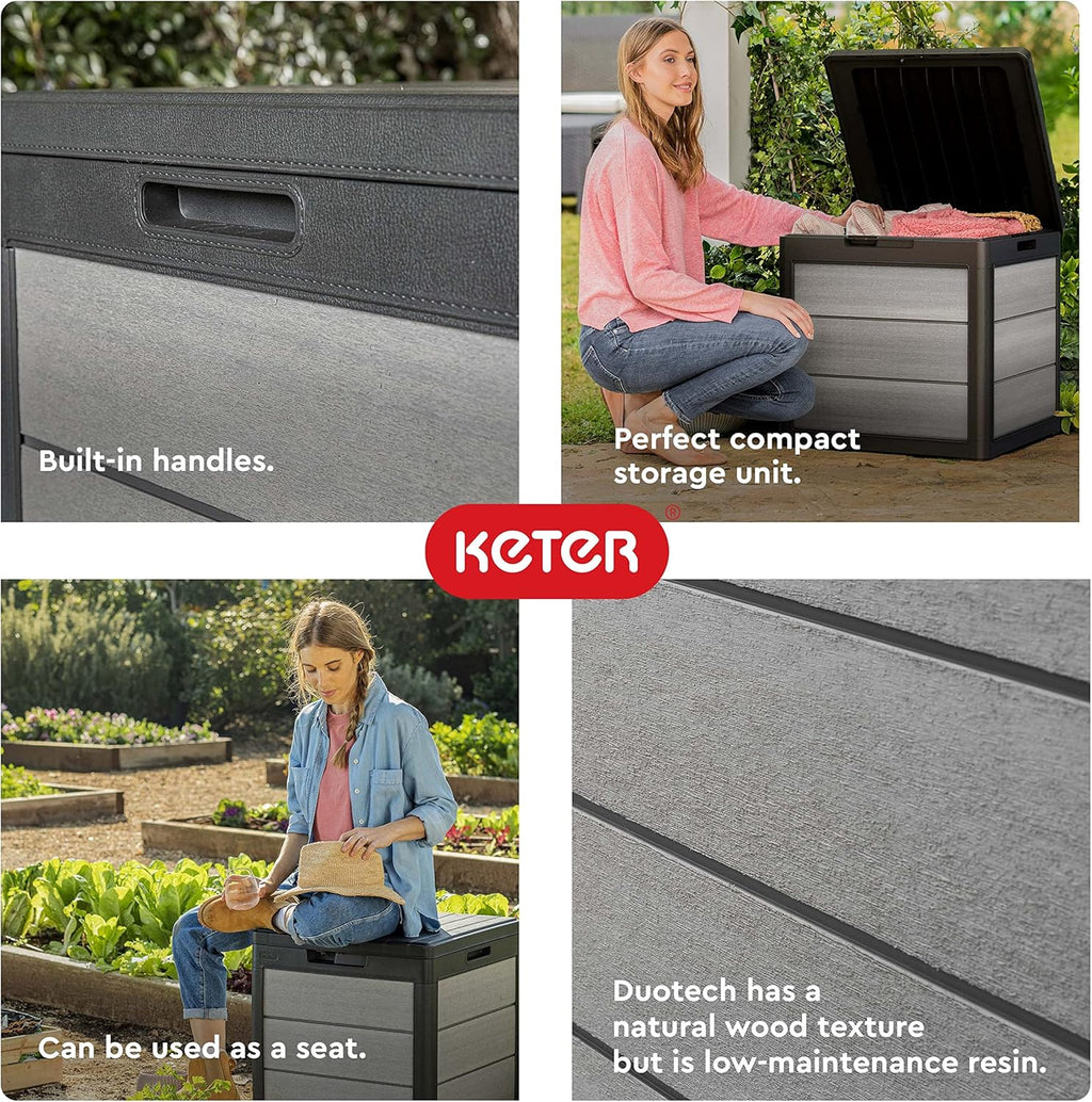 KETER Denali 200 Gallon Resin Deck Box for Outdoor Storage