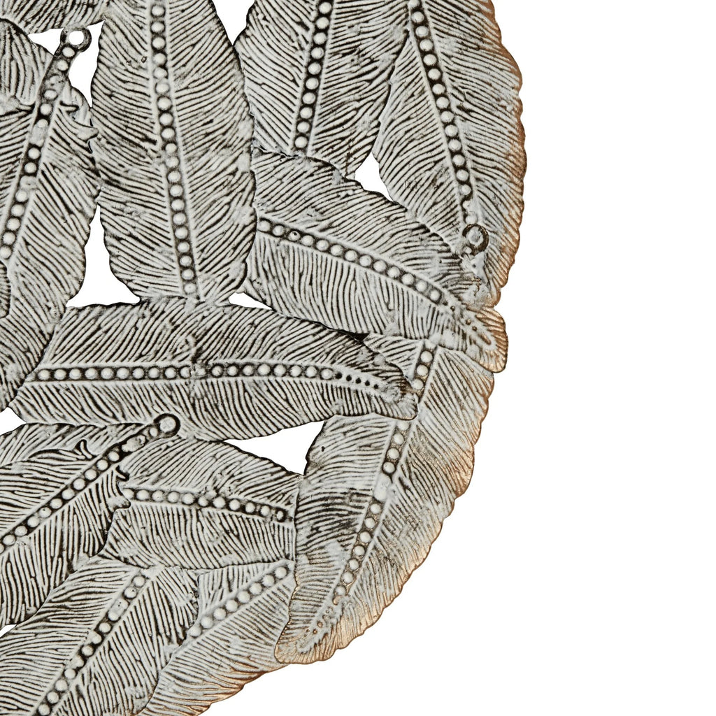 Madison Park Rosalie Textured Feather 3-piece Metal Disc Wall Decor Set