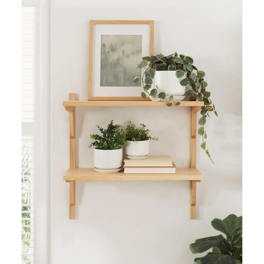 Kate and Laurel Meridien Mid-Century Wall Shelves - 24x8x24