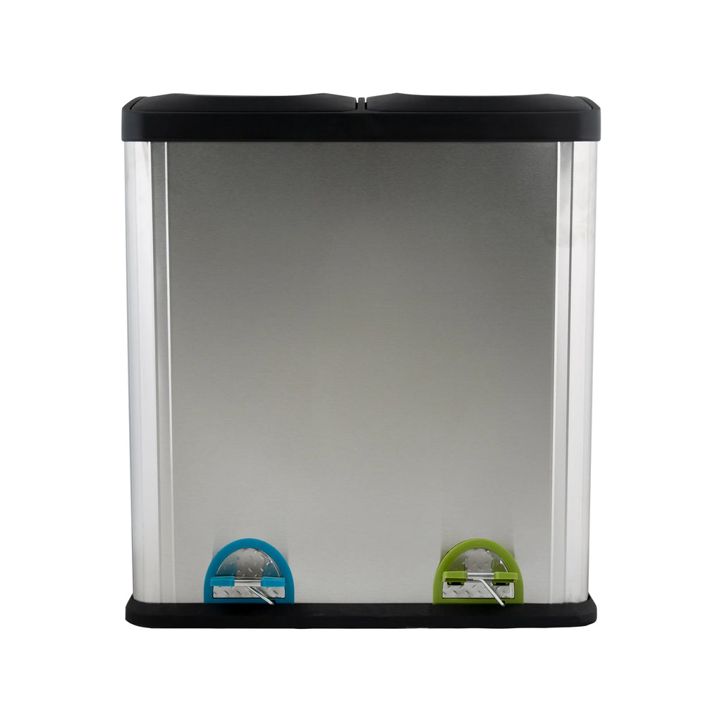Organize It All 60 Liter 2 Compartment Stainless Recycle Bin