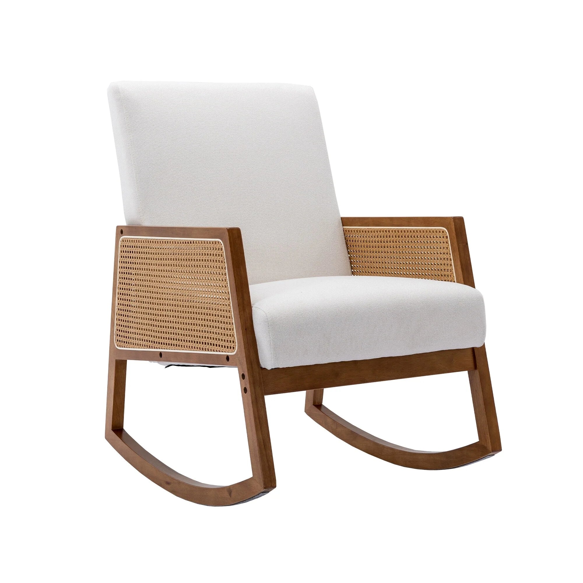Living room Comfortable rocking chair living room chair Armchair Upholstered Tall Back Accent Glider Rocker