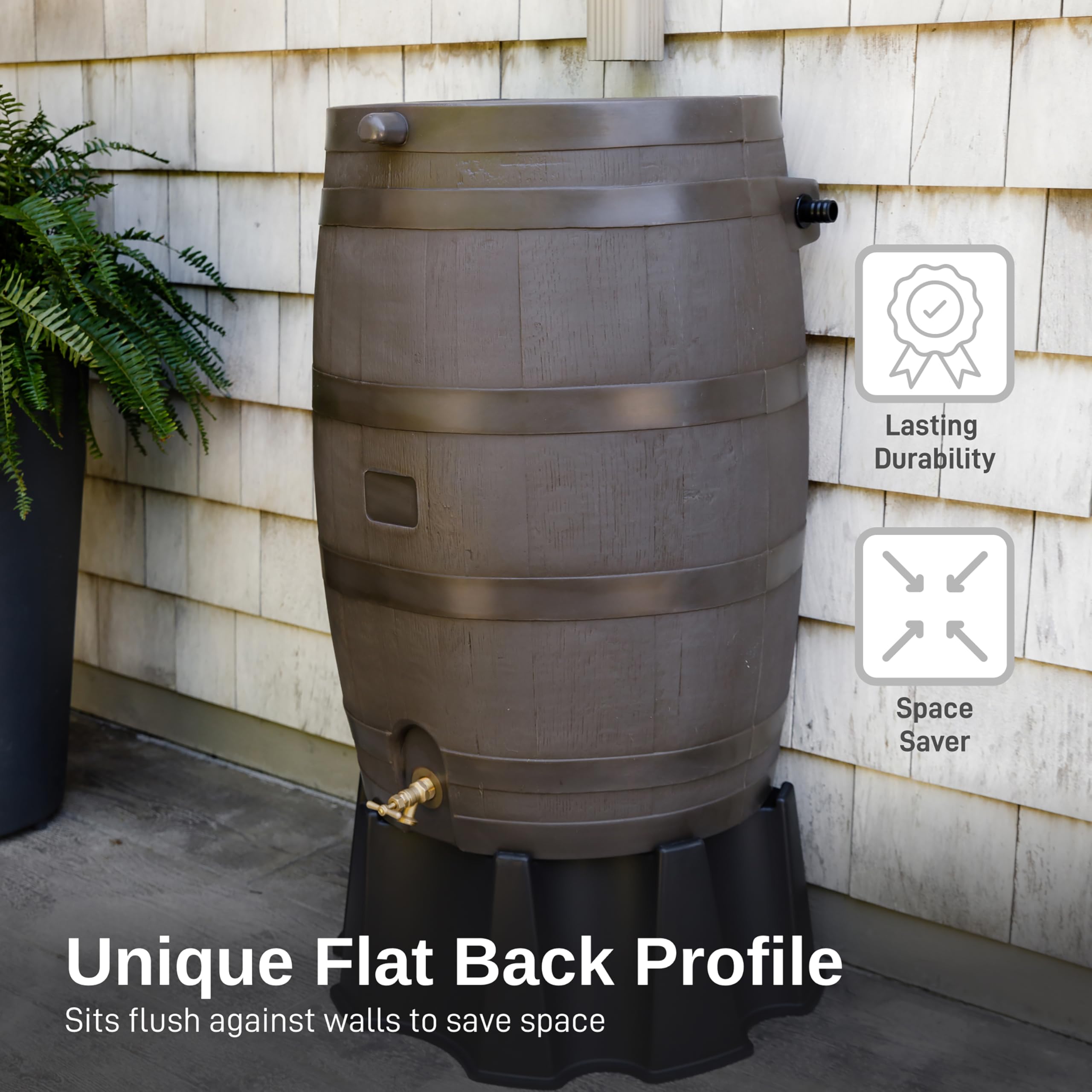 RTS Home Accents 50-Gallon Rain Barrel with Brass Spigot