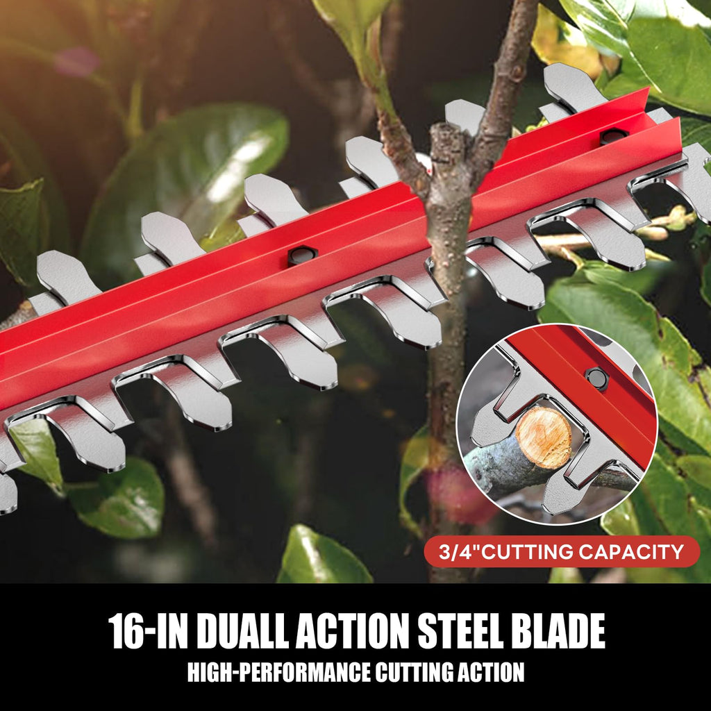 Alloyman 20V MAX Pole Hedge Trimmer with 2 Packs 2.0Ah Batteries & Charger