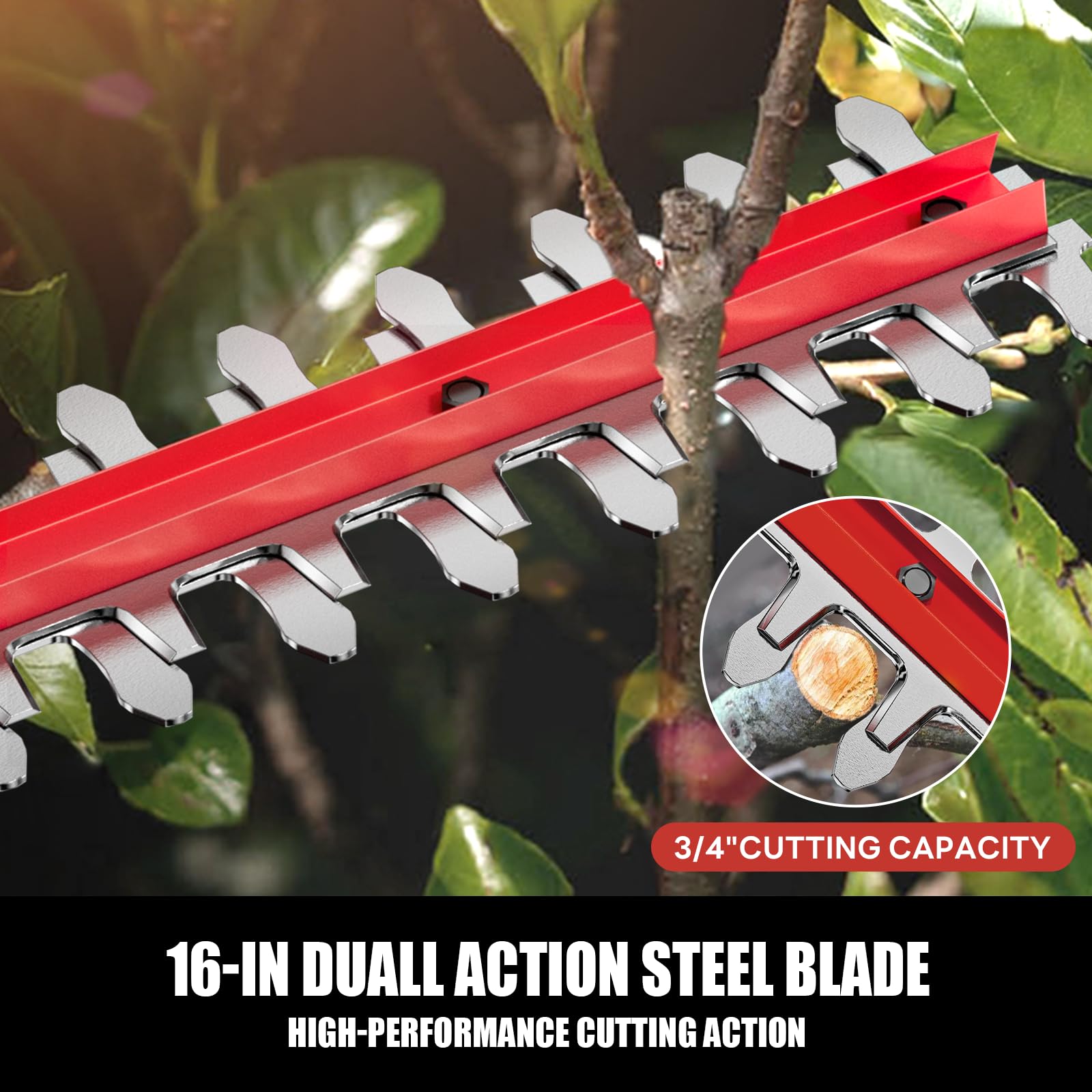 Alloyman 20V MAX Pole Hedge Trimmer with 2 Packs 2.0Ah Batteries & Charger
