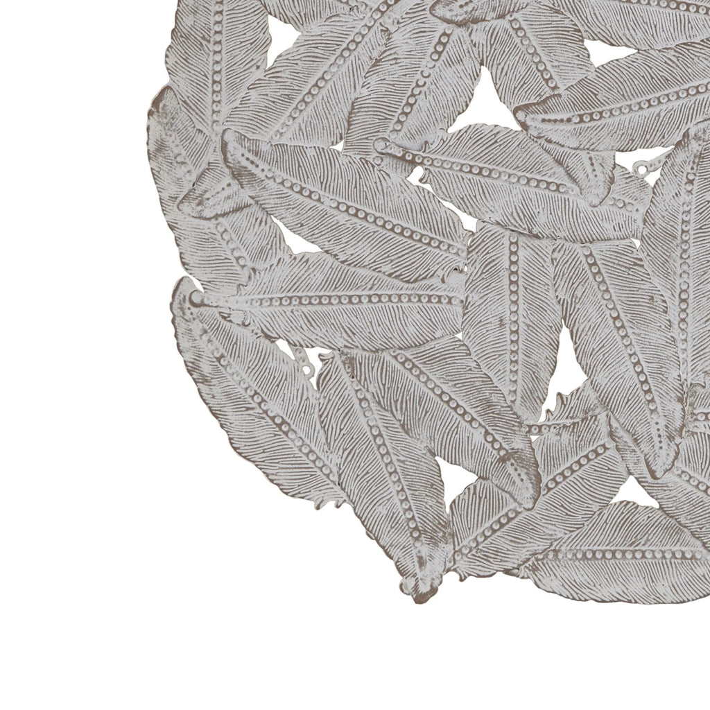 Madison Park Rosalie Textured Feather 3-piece Metal Disc Wall Decor Set