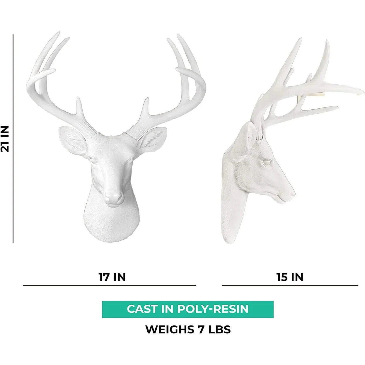 Wall Charmers White Deer Head